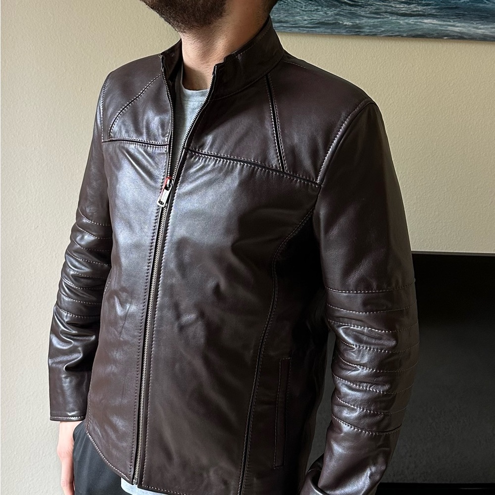 Men leather coat